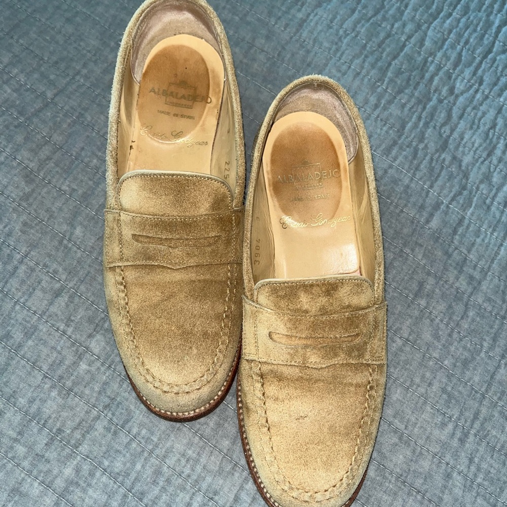 Bespoke Suede Loafers - hand made in Spain - size 6